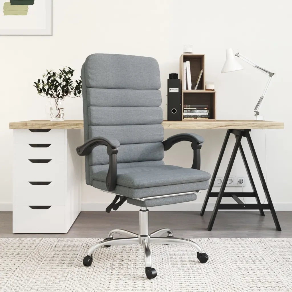 Sedia da Ufficio Massaggio Reclinabile Grigio chiaro in Tessuto 349725