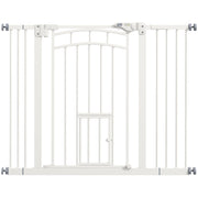 Cancello per Bambini e Cani con Chiusura Automatica ¨C zephmum ¨C 100x4x76 cm Bianco