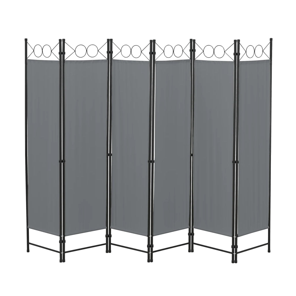 Schermo divisorio per la privacy a 6 pannelli 171 x 240 cm grigio scuro 03_0008070
