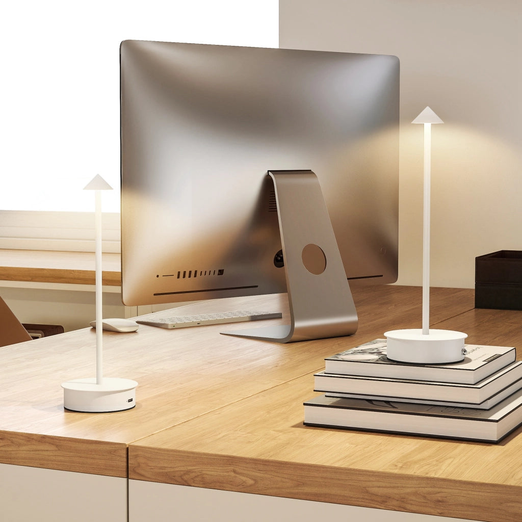 Lampada da Tavolo LED Ricaricabile ¨C zephmum ¨C Bianco 10x30 cm