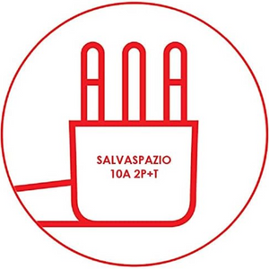 Multipresa slim ecova 30250 4 prese bipasso 10/16a cavo 1,5 mt e protezione