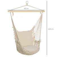 Amaca da Giardino in Corda Shabby Chic per Interni ed Esterni Bianca