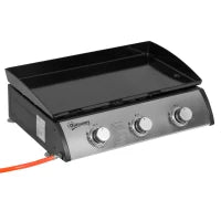 Piastra Barbecue a Gas Antiaderente da Tavolo con 3 Bruciatori da 3kW, 62x46x21cm, Nero