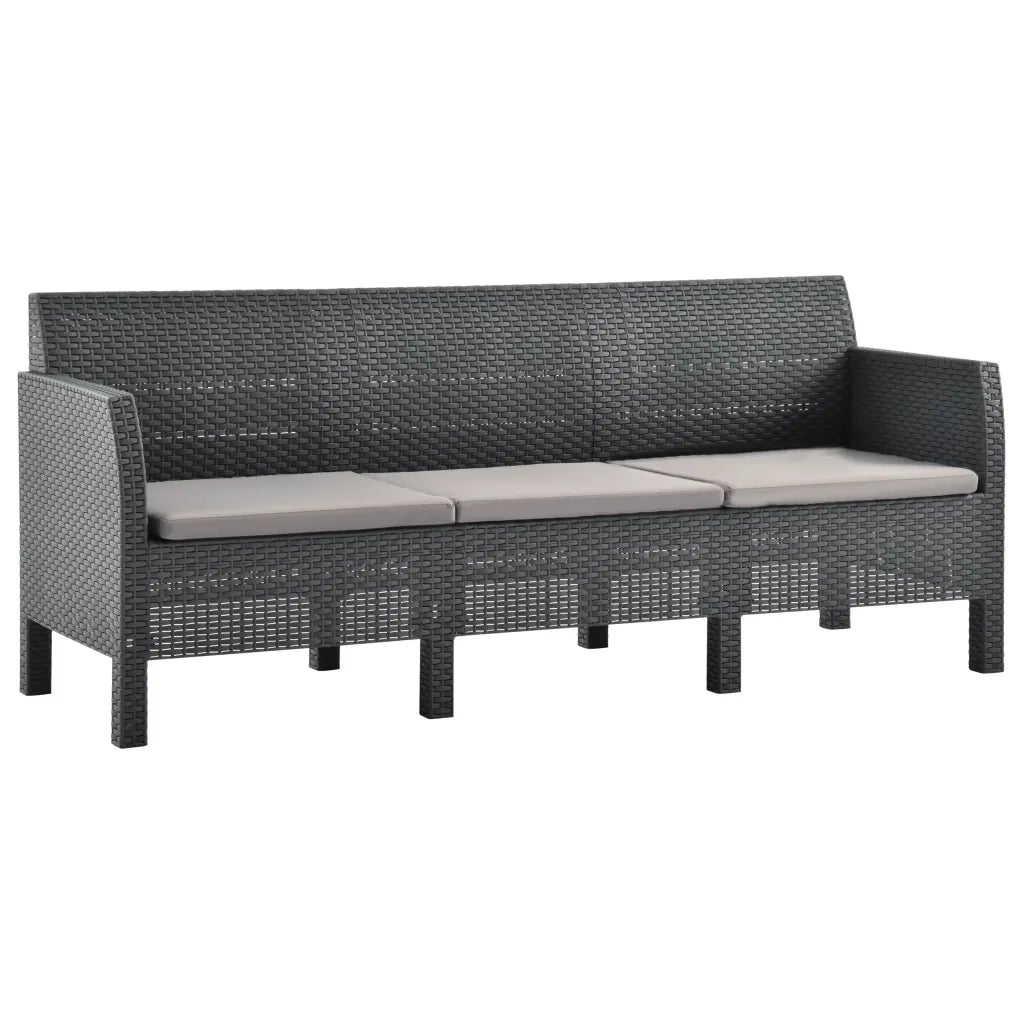 Set Divani da Giardino 2 pz con Cuscini in Rattan PP Antracite 3079668