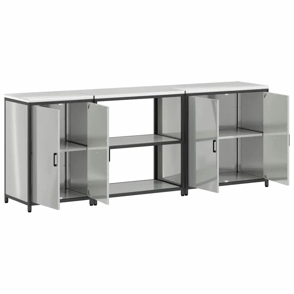 Set di Stoccaggio per Cucina 3 pcs Argento Acciaio zincato 3392678