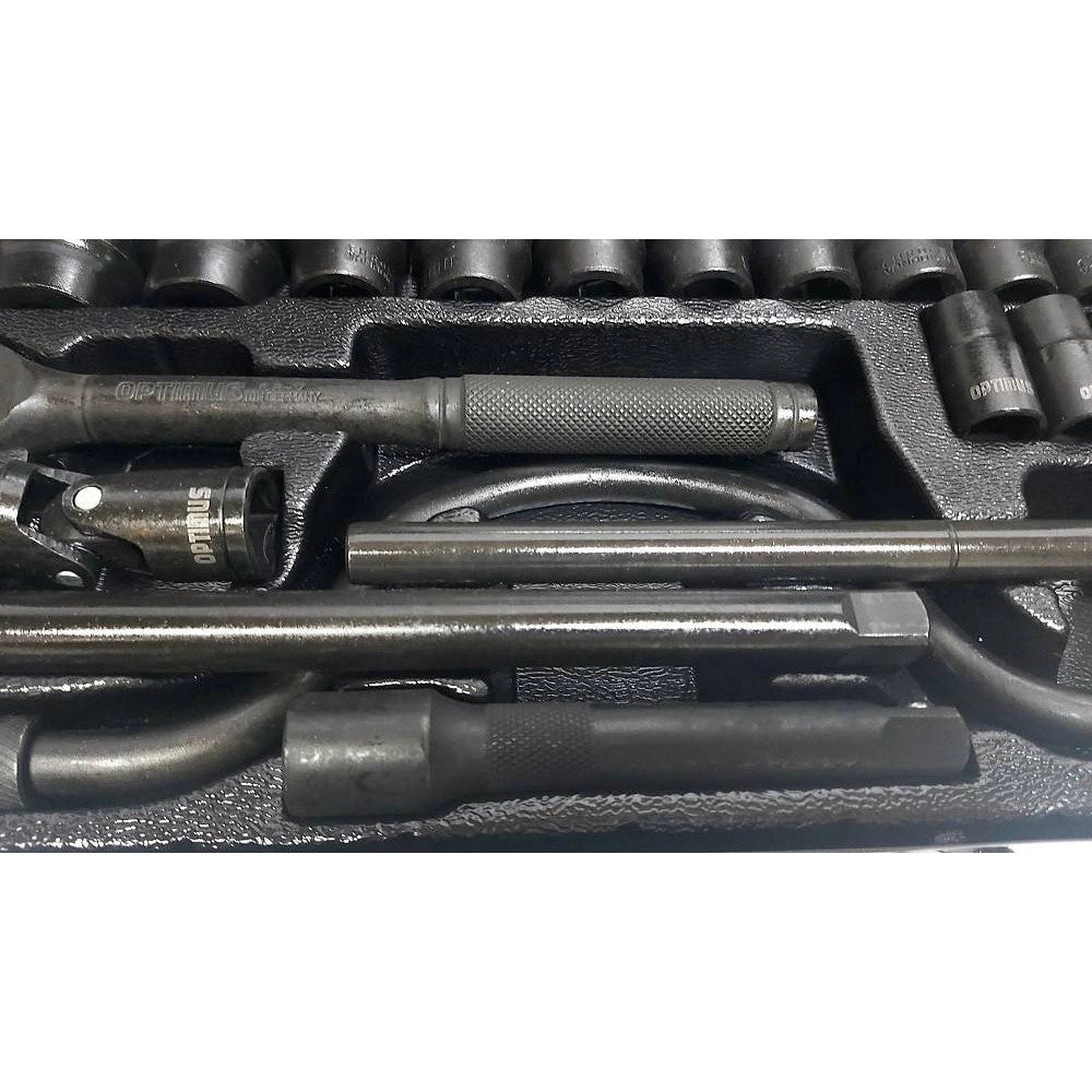Trade Shop - Set Chiavi A Bussola 24 Pezzi Con Cricchetto Reversibile 1/2'' Prolunghe Valigia -