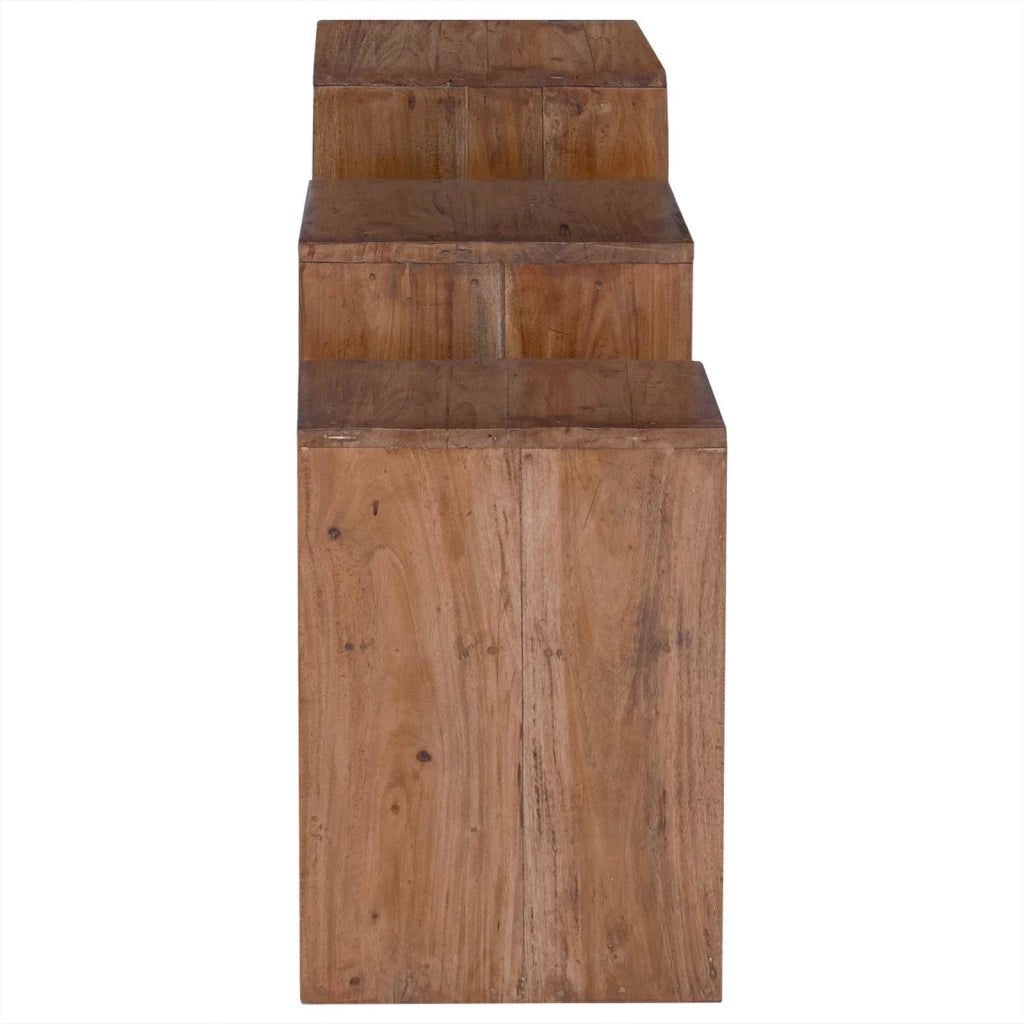 Tavolo Accent 3 pz Marrone Legno di Mogano Massello CFW2610987