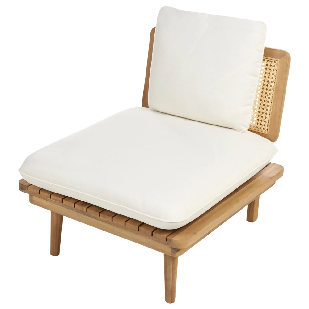 Set da giardino 5 pezzi Legno chiaro con cuscini beige chiaro Divano Poltrona Tavolino 4 posti Set da conversazione Boho