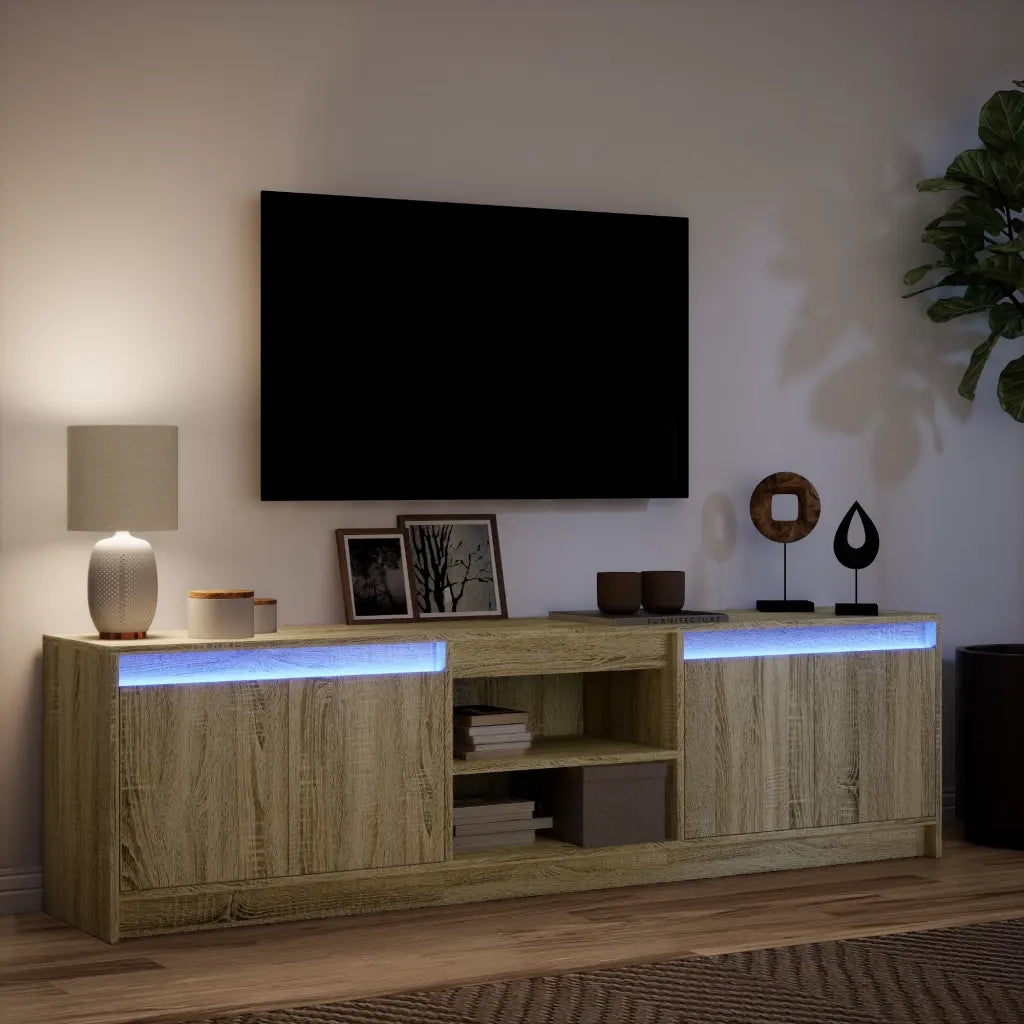 Mobile Porta TV con LED Rovere Sonoma 180x34x50cm in Truciolato 3307914