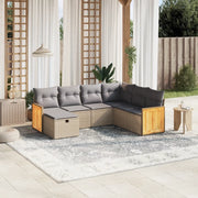 Set Divano da Giardino 7 pz con Cuscini Beige Misto Polyrattancod mxl 89772