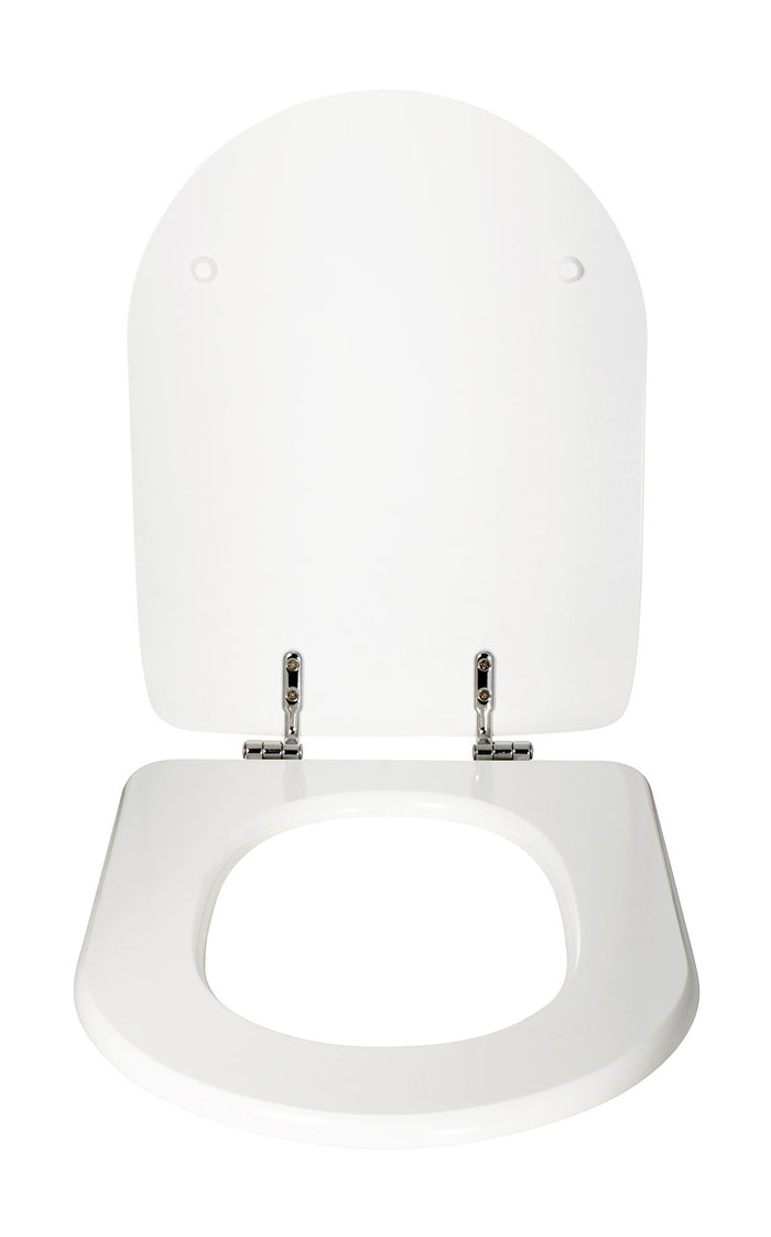 Copriwater Universale 35,3x2,9x43,3 cm in MDF Cerniere in Metallo Cromato Alpina Bianco Lucido