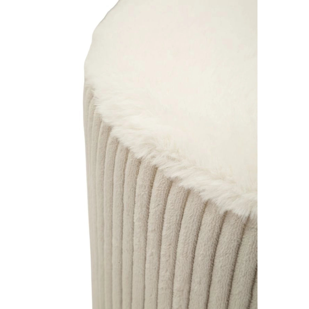 Pouf Dublino conico in poliestere bianco