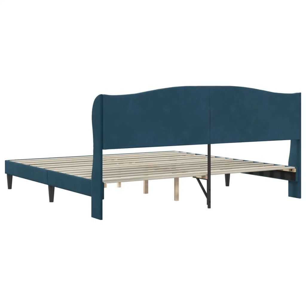 Struttura del letto con testiera Blu 200 x 200 cm Velluto 42027946