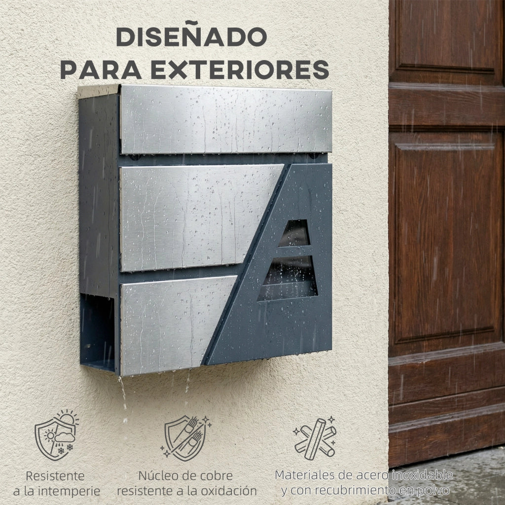 Buzon esterno in acciaio inox ¨C zephmum ¨C grigio scuro 13 L