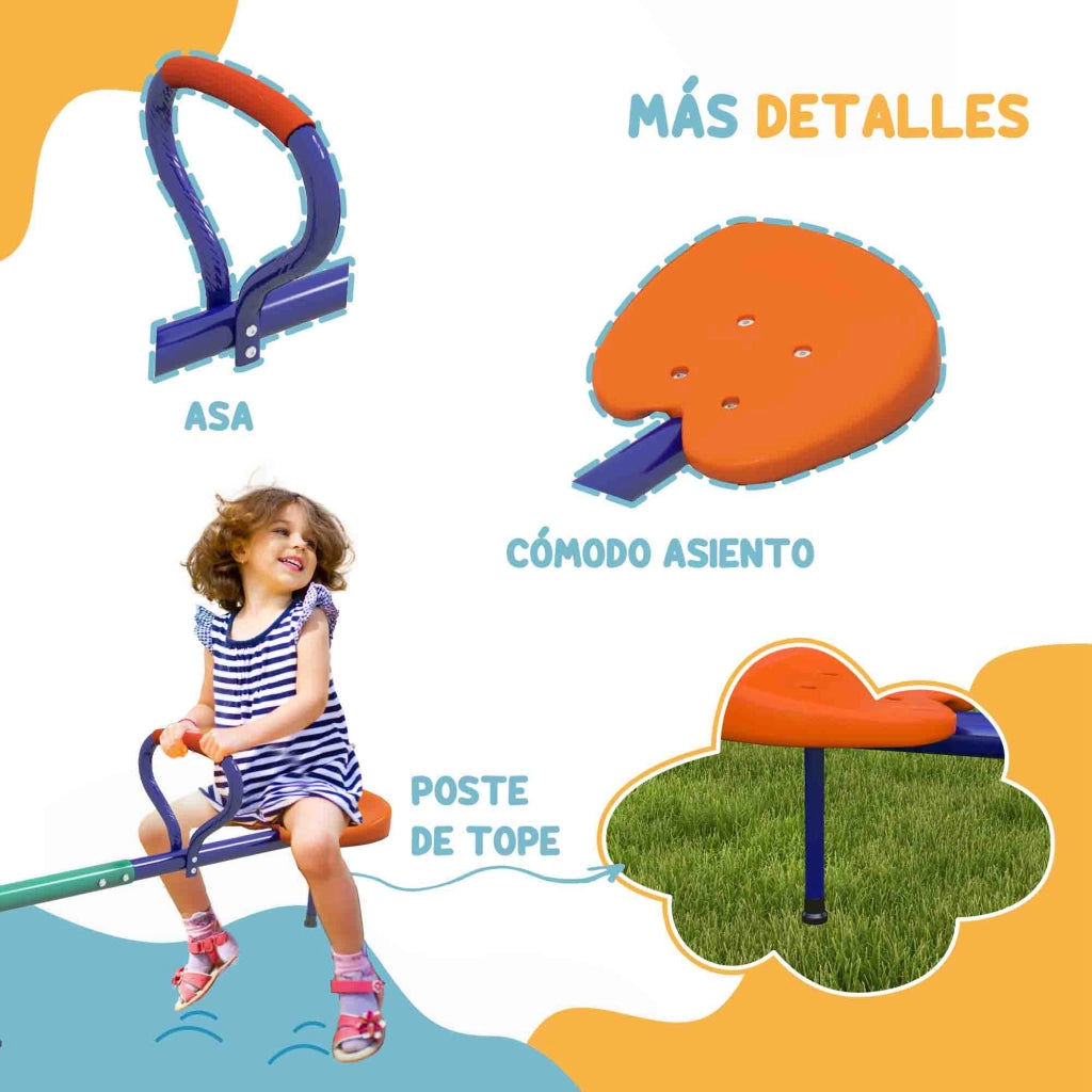 Altalena girevole 360¡ã per bambini ¨C Xylo ¨C barra regolabile acciaio multicolor