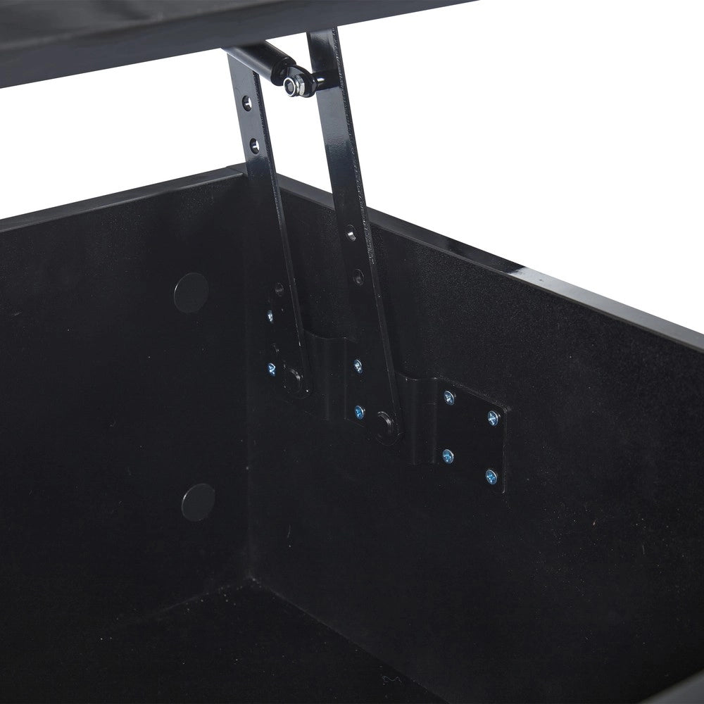 Tavolino da Caff¨¨ con LED e Vano Contenitore ¨C MINIMAL ¨C Bianco Lucido, Altezza Regolabile, 50x100x33-46 cm