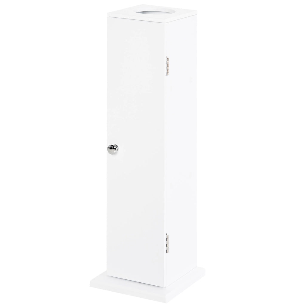 Mobile Bagno Stretto con Portarotolo e Ripiano ¨C Zephmum ¨C 19,5x19,5x65 cm Bianco