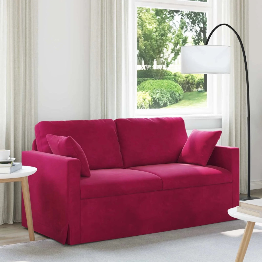 Divano | Divano da soggiorno | Sofa Rosso Vino 158 x 78 x 80 cm Velluto