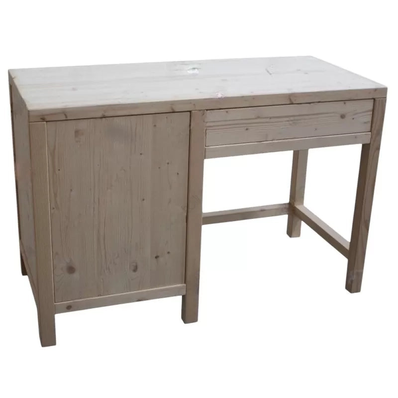 Scrivania porta frigo in legno massello abete grezzo l.120 p.55 h.80 (3310) - Mobili 2G