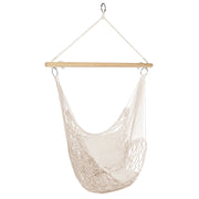 IDMarket - Poltrona sospesa bohémien con 2 cuscini, design macramé ecru