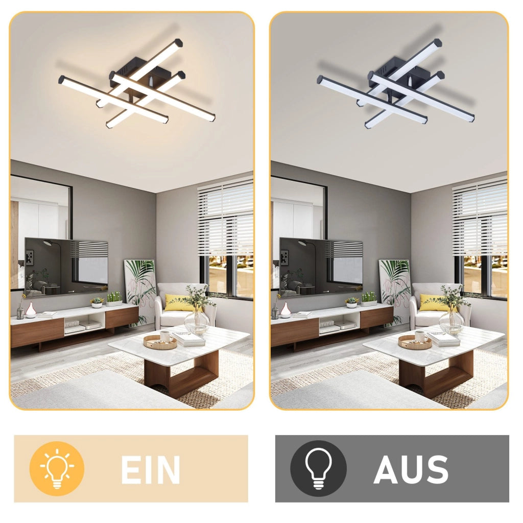 ZMH Lampada da soffitto LED nera moderna 3000K per soggiorno cucina corridoio interni