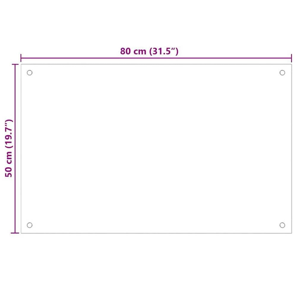 Kitchen Backsplash Black 80x50 Cm Tempered Glass