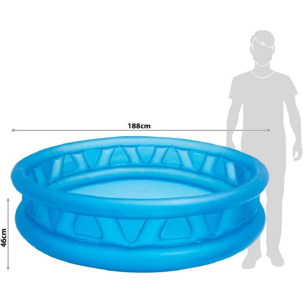 Trade Shop - Piscina Gonfiabile Triangoli Soft Blu 188 X 46 Cm 790 Lt Bambini Estate 58431 -