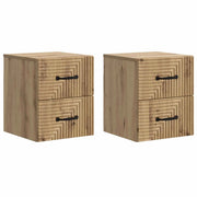Mobiletto da notte a muro con cassetto 2 pcs Rovere Artigianale 898654