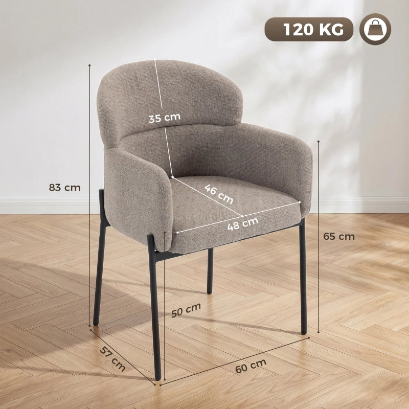SEDIA Relax con braccioli 60 x 57 cm in poliestere color marrone chiaro