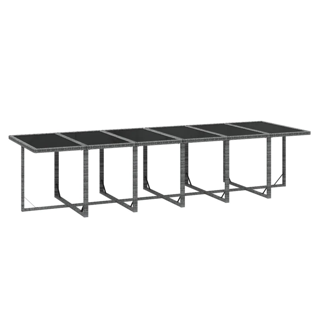 Set da Pranzo per Giardino 17 pz con Cuscini Polyrattan Grigio cod mxl 38616