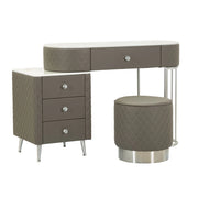 Consolle Trucco VKH23, Grigio, Legno, 120x40x75 cm