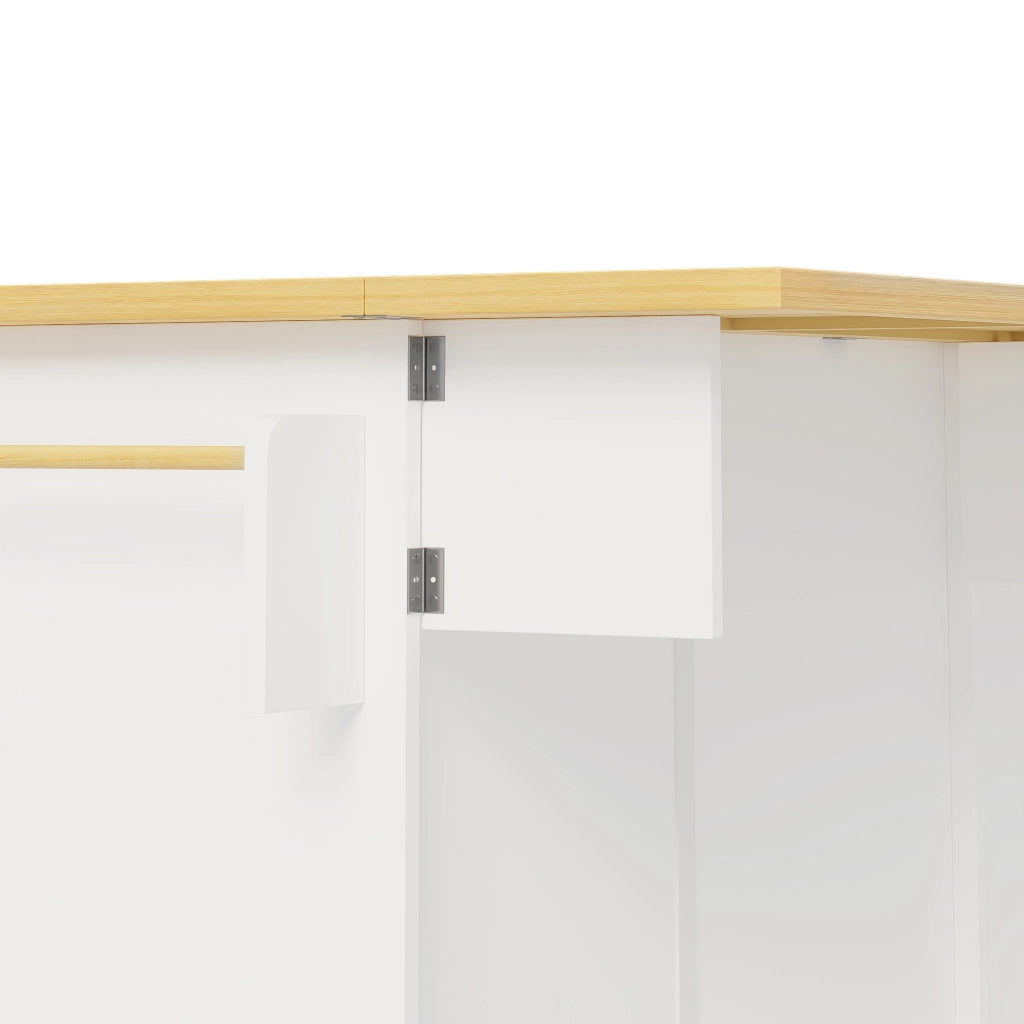 CARRELLO CUCINA Piano pieghevole 120 x 70 x 92 cm MDF Naturale/Bianco