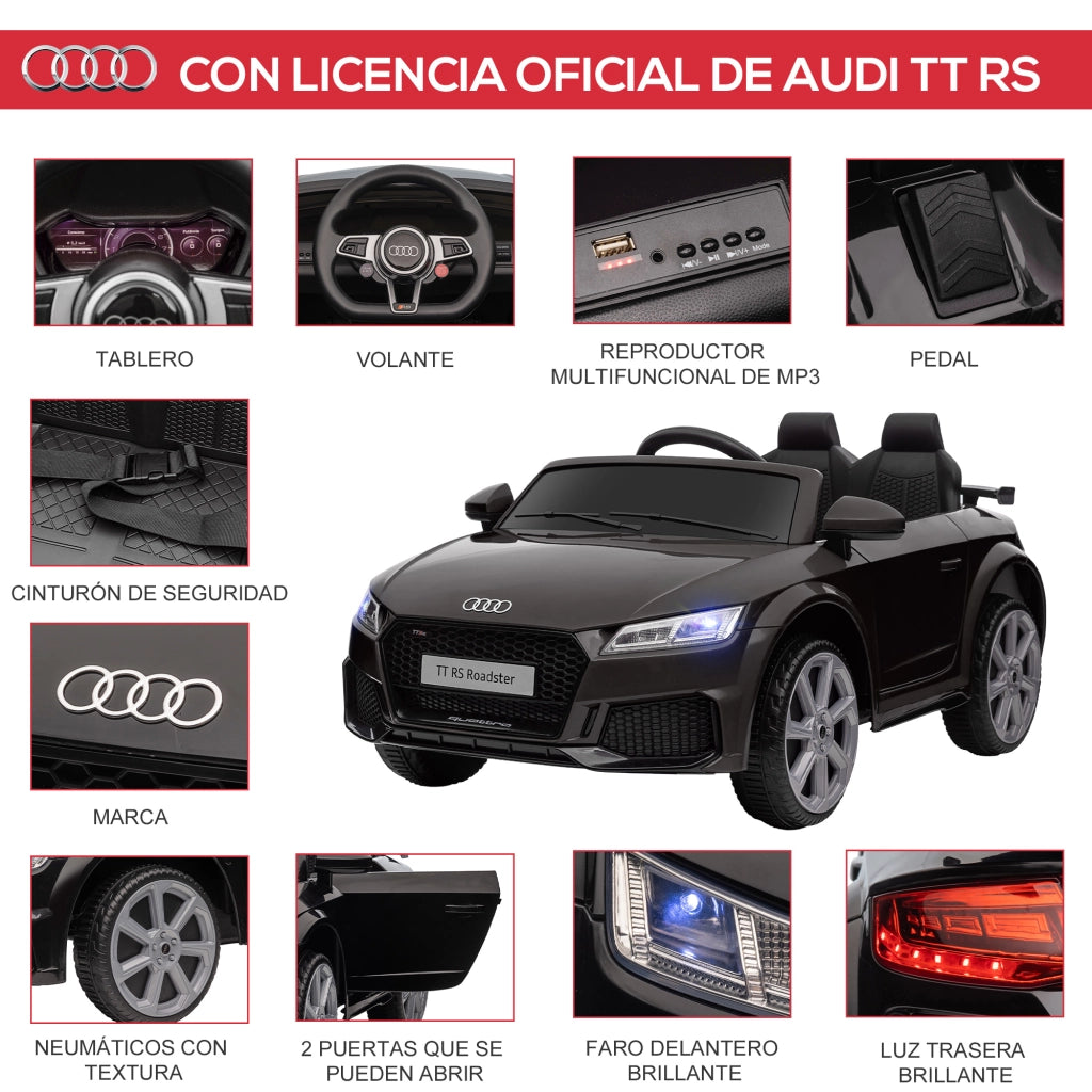 Auto Elettrica per Bambini Audi TT ¨C zephmum ¨C Rosso 102x60x44 cm
