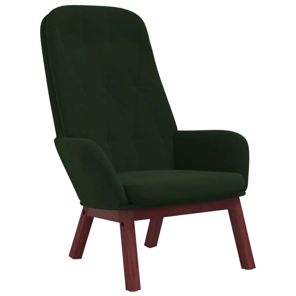 Poltrona Relax con Poggiapiedi Verde Scuro in Velluto 3097658
