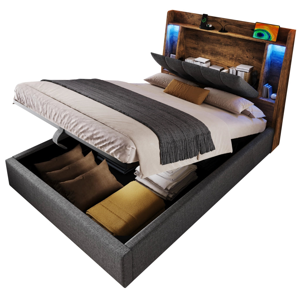 letto imbottito lino grigio 90 x 200 cm