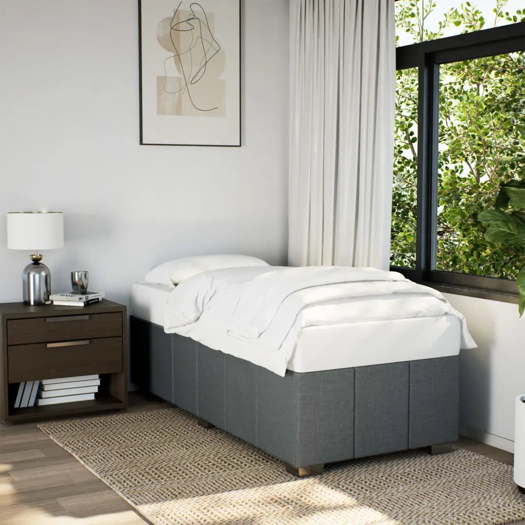 vidaXL Giroletto senza Materasso Grigio Scuro 90x190 cm Tessuto