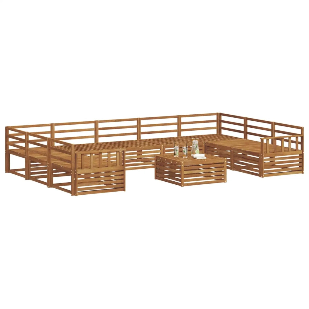 Set di divani da esterno 10 pcs Naturale