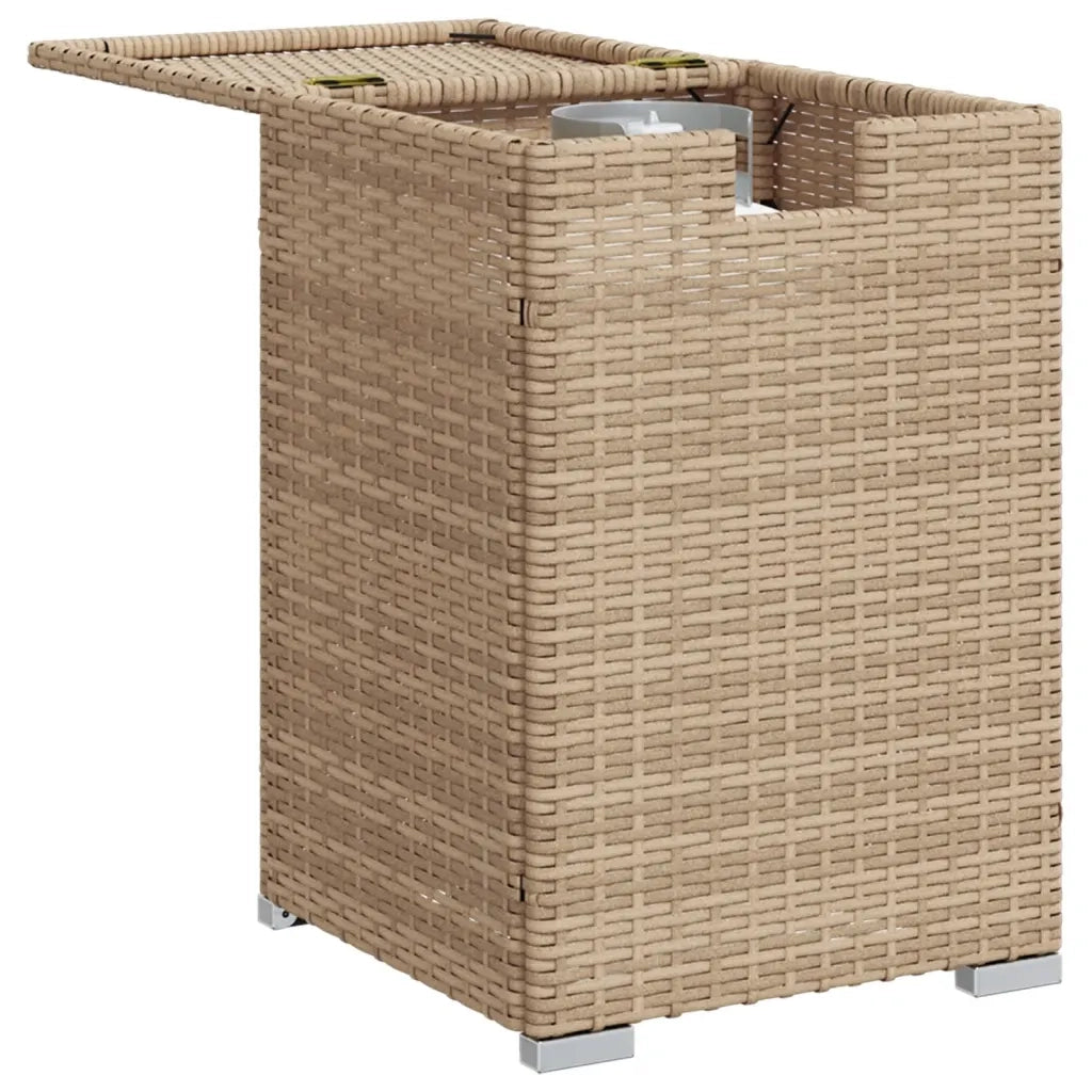 Tavolo Copri Serbatoio Propano Beige 40x40x60 cm in Polyrattan 366297