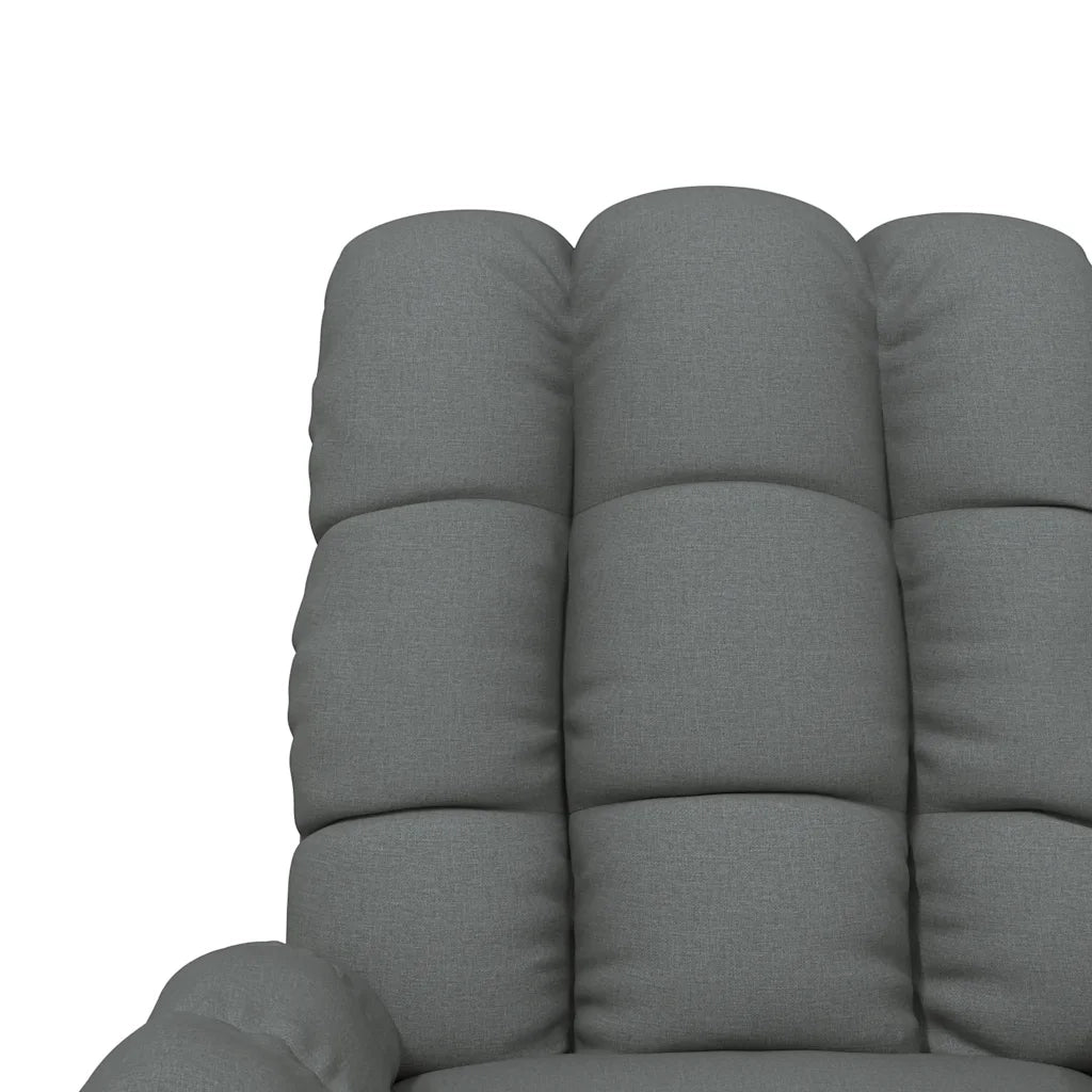 Poltrona Massaggiante | Sedia Relax Grigio Scuro in Tessuto