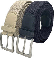 Raccordo Elastico Tessuto per Uomo e Donna - 2 Pezzi, Cintura Regolabile per Lavoro e Casual, Beige/Blu, 95-120 cm