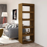 Libreria Divisorio-Scaffale per Libri-Mobile di Stoccaggio Ambra 60x35x167 cm in Massello di Pino