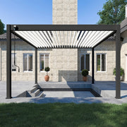Pergola bioclimatica OmbrÃ©a VS autoportante 4x4M - Antracite/bianco