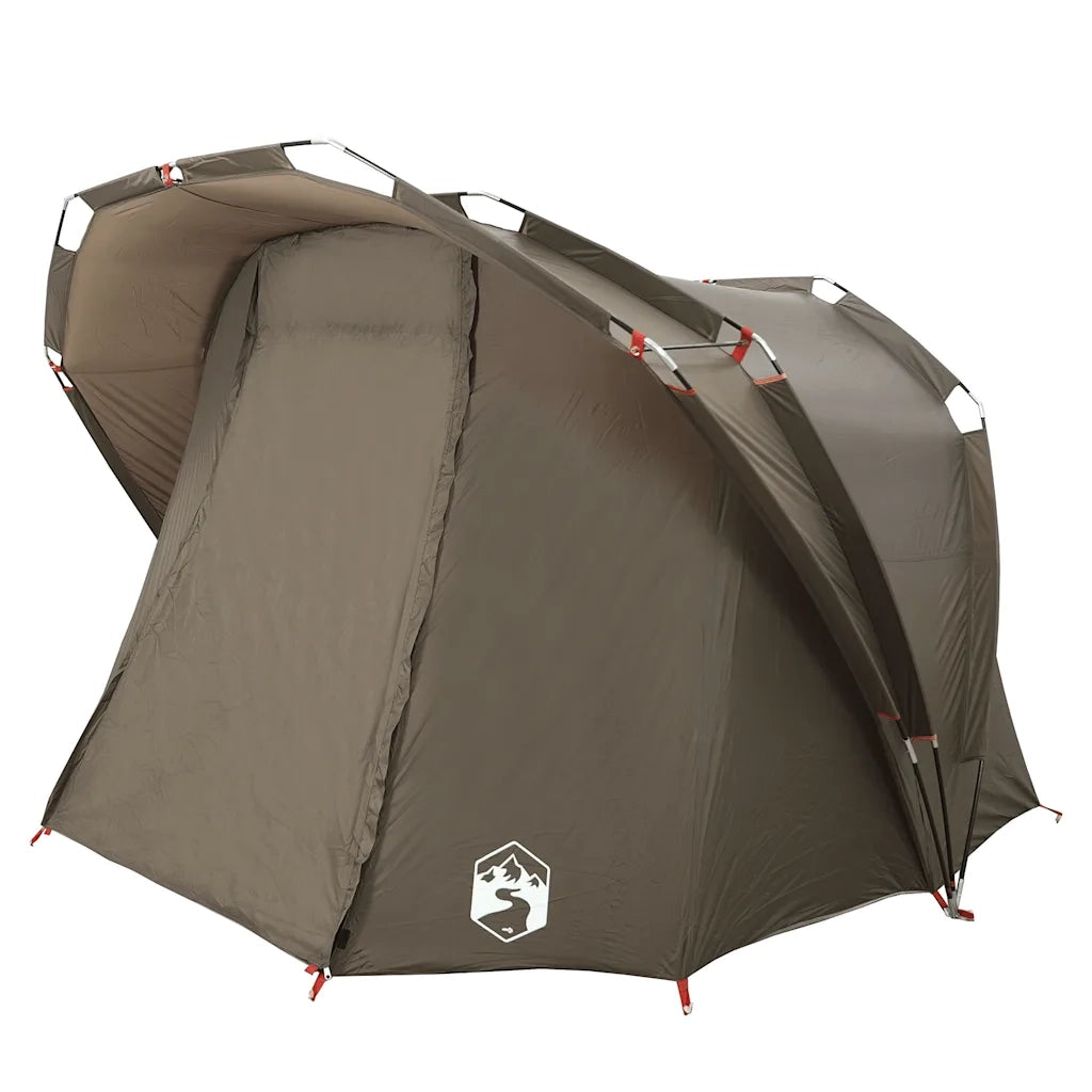 Tenda da Pesca per 4 Persone-Tenda da campeggio Marrone Impermeabile 291593