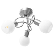 Lampadario Paralume in Ceramica a Coppa Bianco 3 Lampadine E14 289228