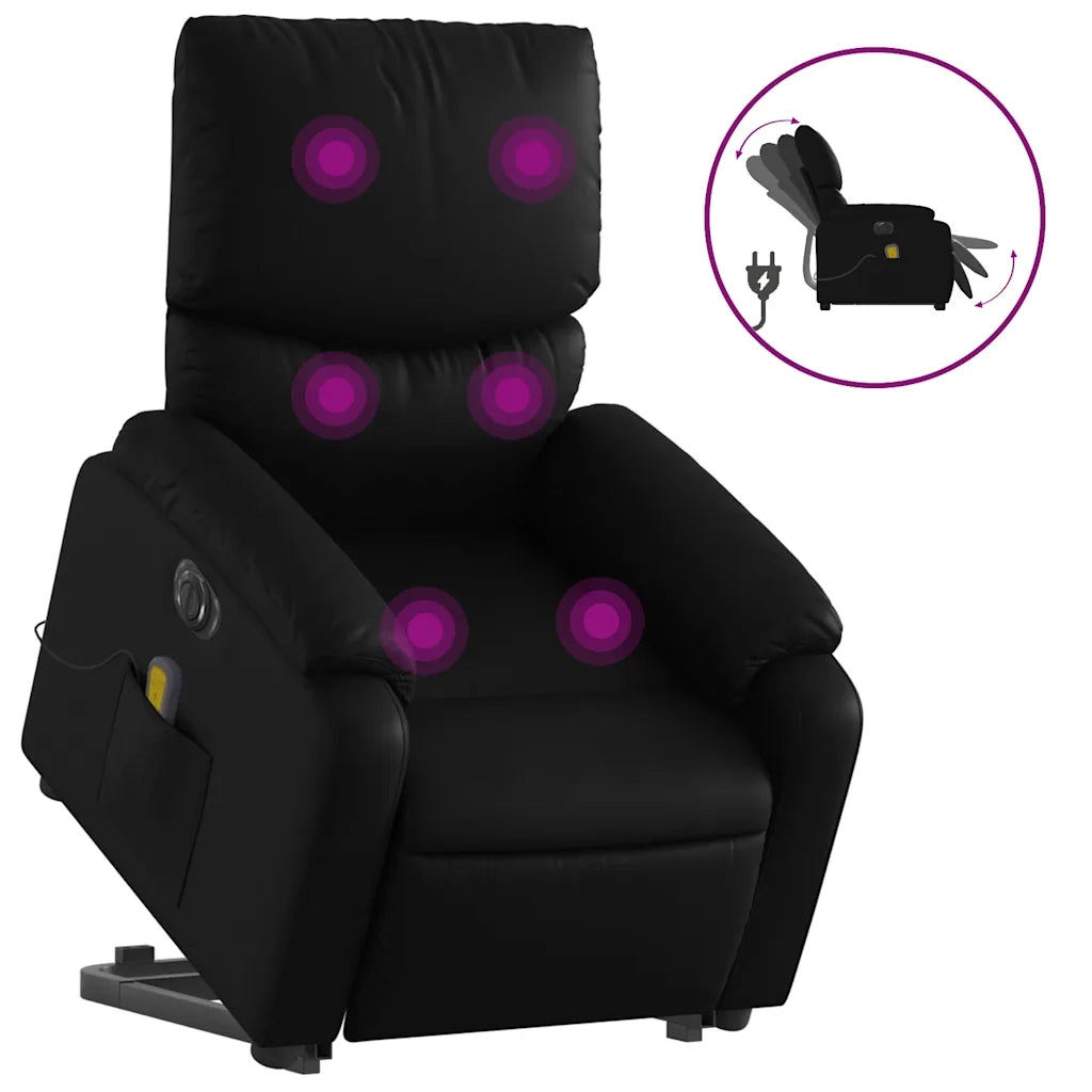 Poltrona Alzapersona Massaggiante Elettrica Nera in Similpellecod mxl 85303