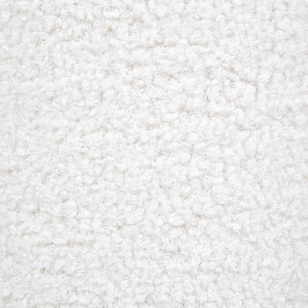 Pouf Bianco Boucle Rotondo 40 x 40 x 45 cm Poggiapiedi Tappezzeria Fungo A Forma di Soggiorno Moderno Mobili Camera Da Letto