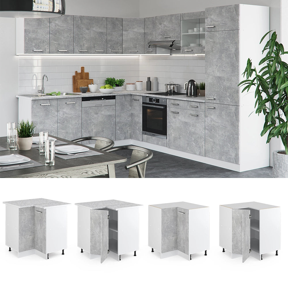 Vicco Mobile ad angolo cucina Calcestruzzo 60 cm , PL Marmo