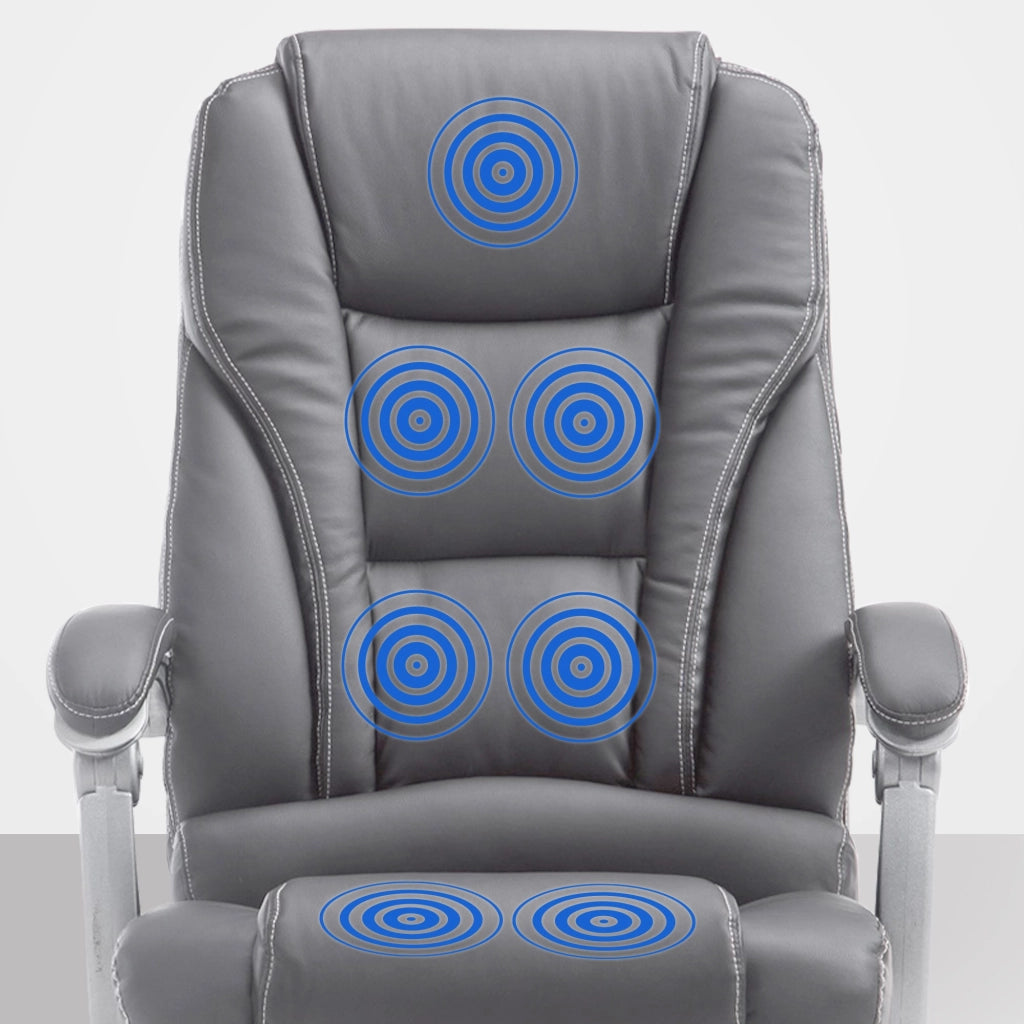 Sedia da ufficio Pacific con funzione massaggio in similpelle grigio