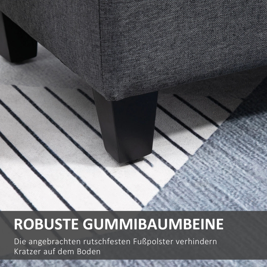 Panca contenitore imbottita con seduta morbida e vano interno in poliestere grigio scuro 100 × 40 × 44 cm