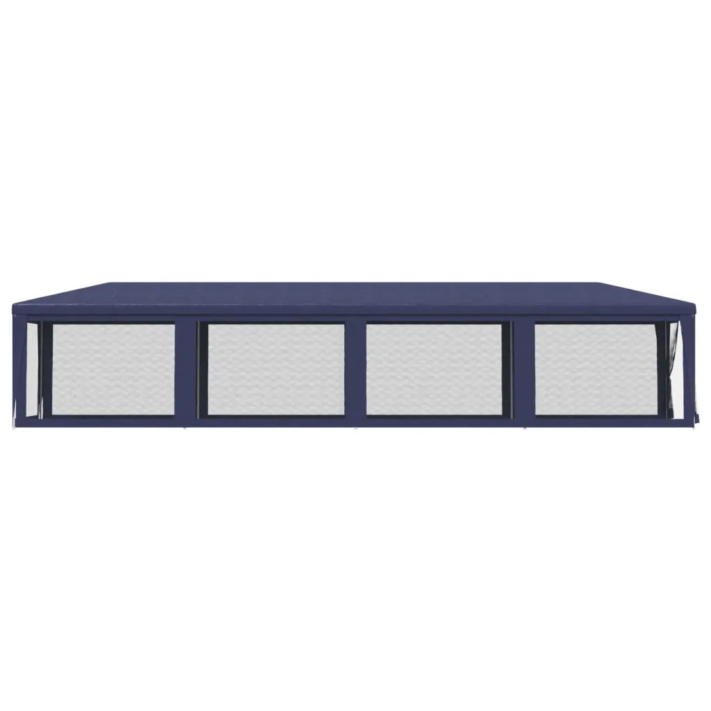 Tenda per Feste con 10 Pareti Laterali in Rete Blu 3x12 m HDPE